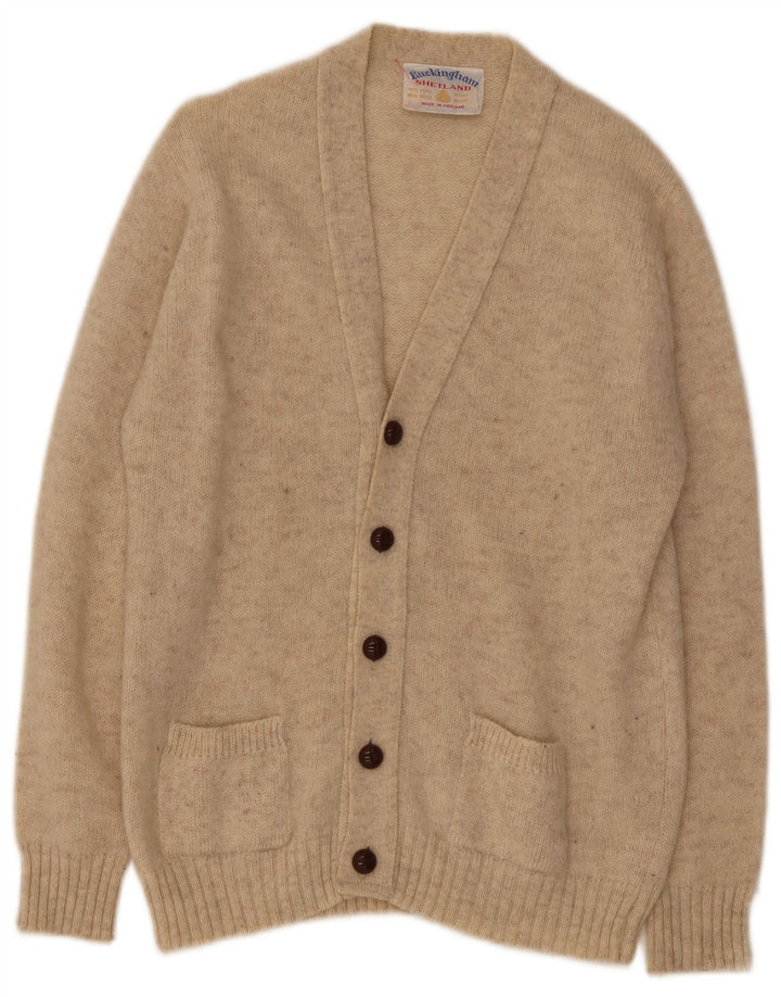 Vintage herre cardigan sweater XL beige uld