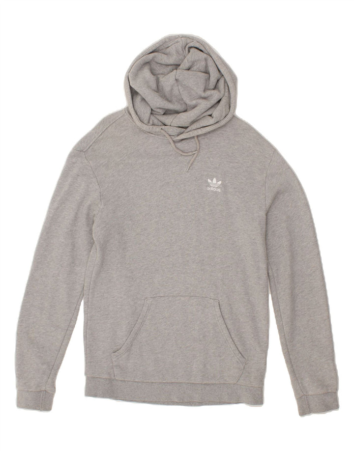 ADIDAS Mens Hoodie Jumper Small Grey Cotton Vintage Adidas and Second-Hand Adidas from Messina Hembry 