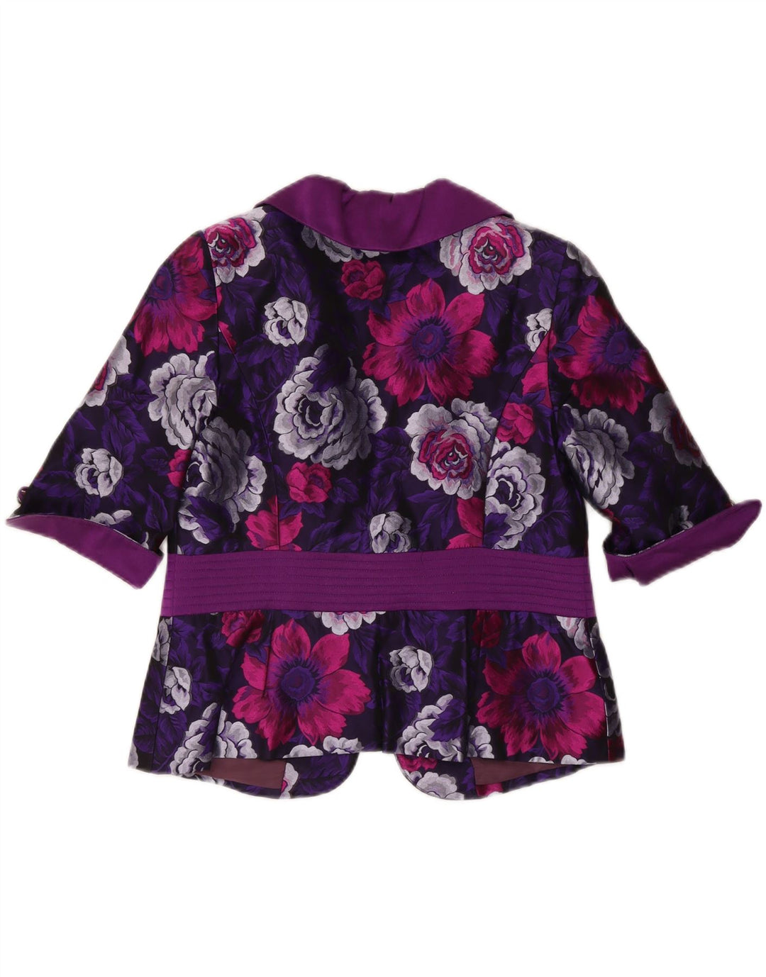 VINTAGE Womens 3 Button 2 Piece Set IT 44 Medium Purple Floral Polyester