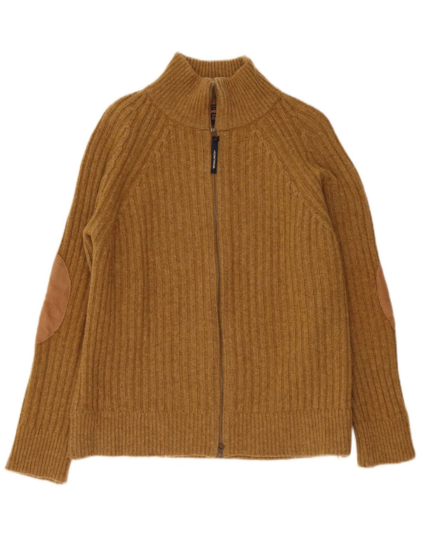 Woolrich Mens Cardigan Sweater Small Brown Wool