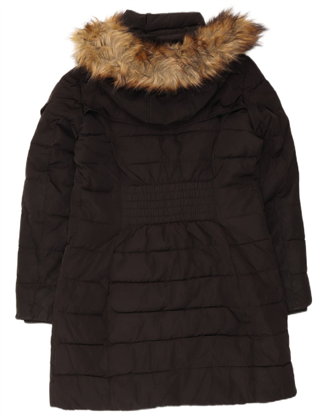 Michael Kors Wattierter Damenmantel mit Kapuze, UK 14, Mittelschwarz, Polyester