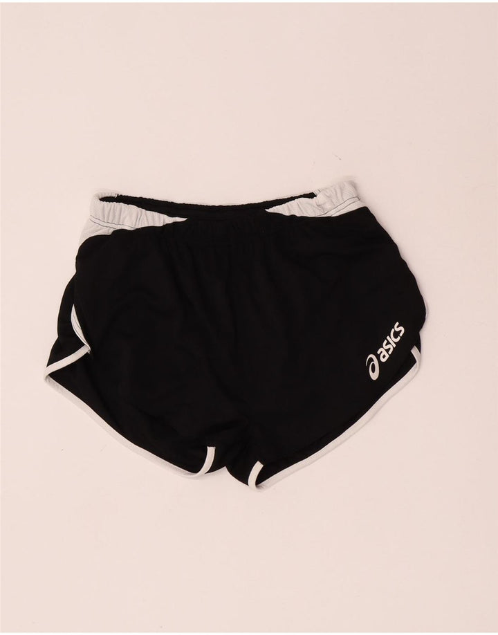 Asics Womens Sport Shorts UK 14 Medium  Black Colourblock