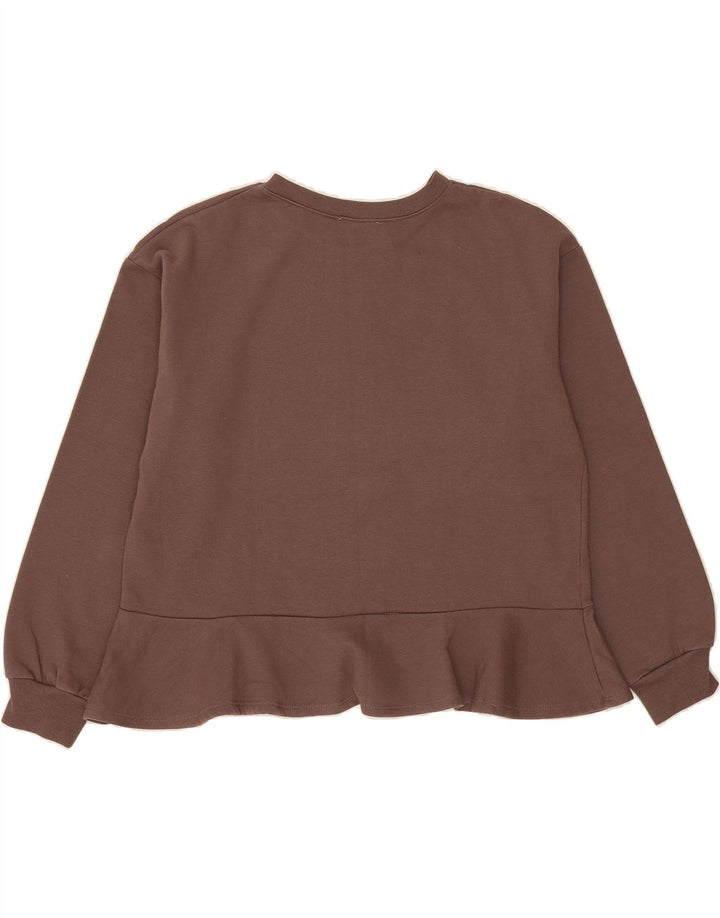 ZARA Womens Sweatshirt Jumper UK 16 Large Brown Polyester Vintage Zara and Second-Hand Zara from Messina Hembry 
