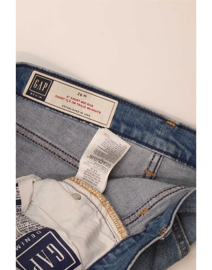 Gap Womens Mid Rise Denim Shorts W26 Small Blue Cotton