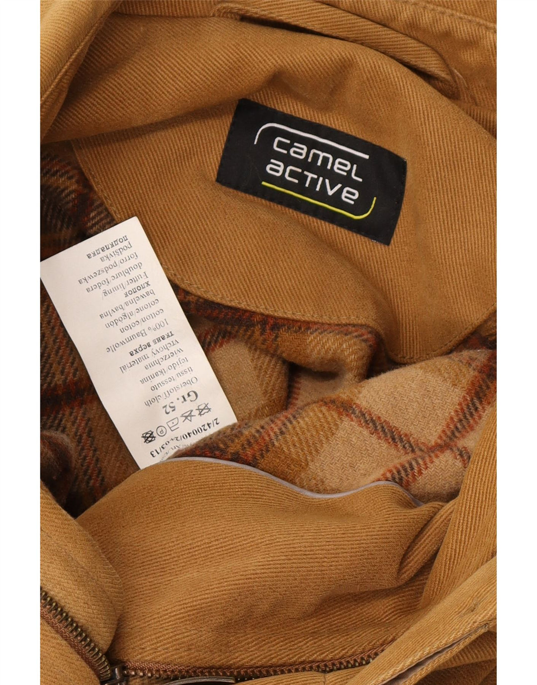 CAMEL ACTIVE Mens Bomber Jacket EU 52 Large Beige Cotton