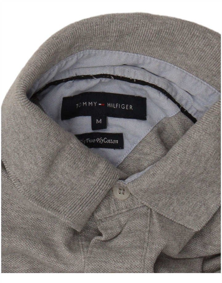 Tommy Hilfiger Mens Polo Shirt Medium Grey Flecked Cotton