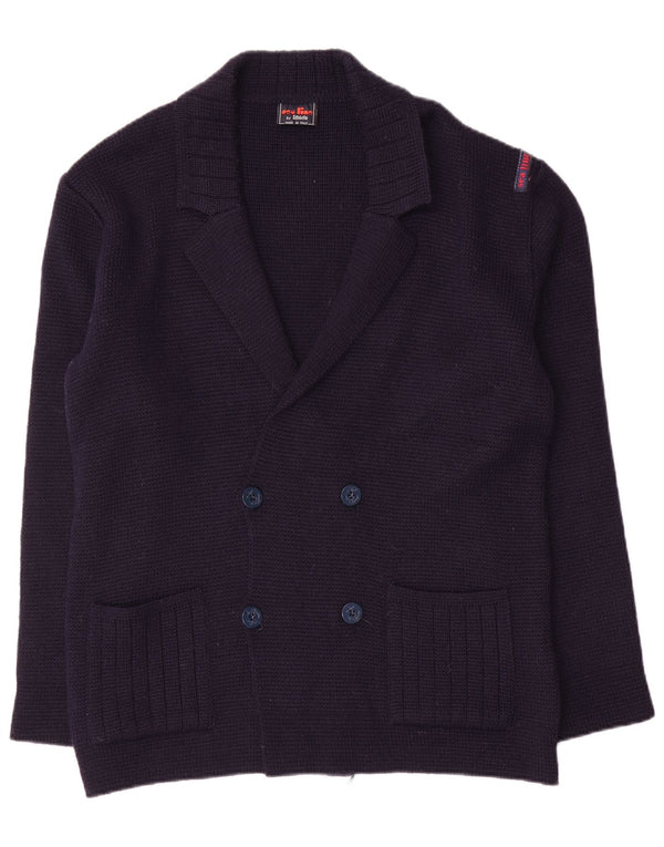 Settebello Pull Cardigan Homme Bleu Marine Moyen Laine