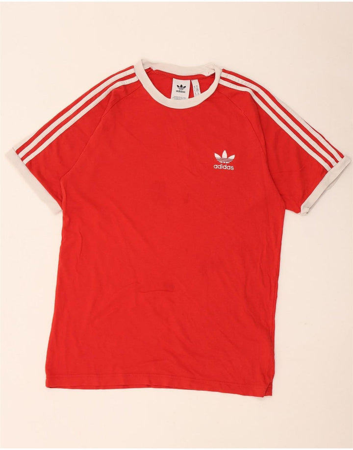 Adidas Herre T-Shirt Top Medium Rød Bomuld