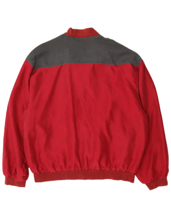 C&A Mens Loose Fit Bomber Jacket EU 48/50 Medium Red Argyle/Diamond Silk
