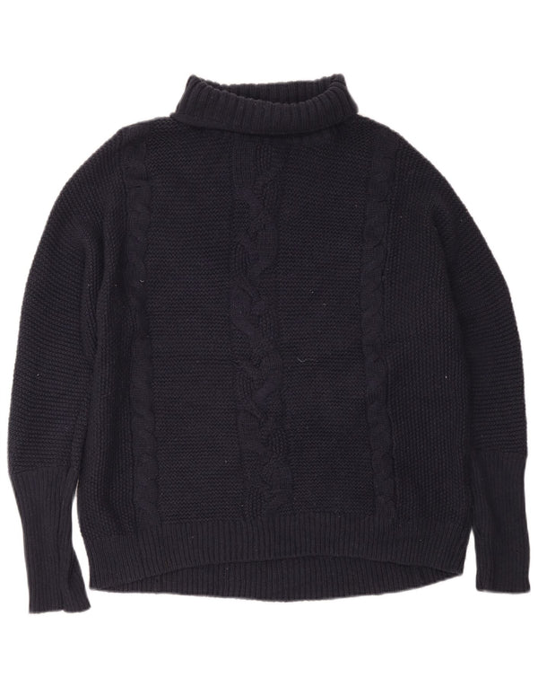Gap Pull surdimensionné à col roulé pour femme UK 16 Large Bleu marine Nylon