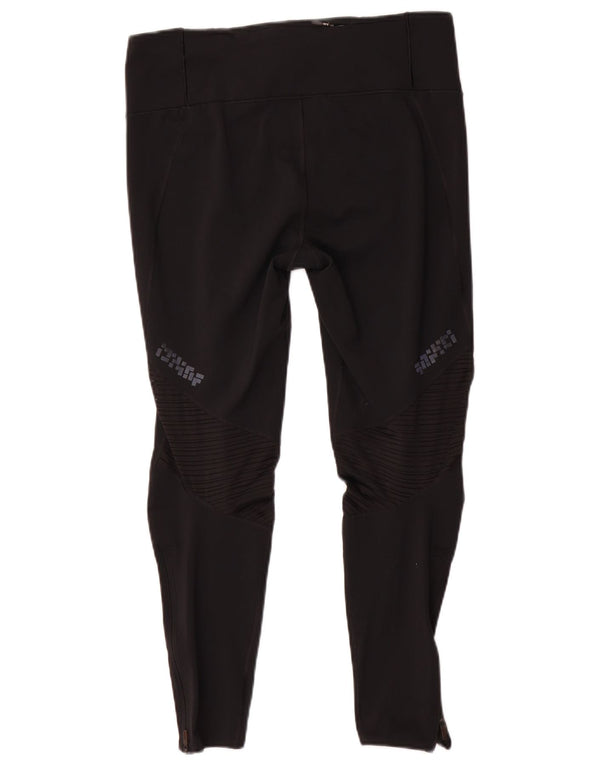 Adidas Damen Climacool Graphic Leggings UK 16/18 Large Schwarz Polyester