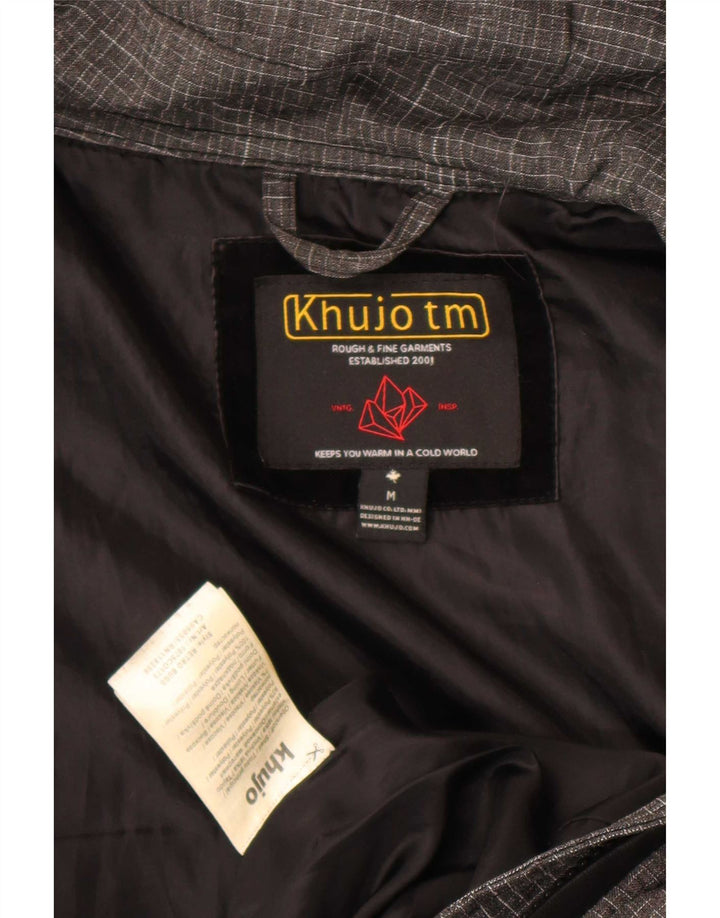 KHUJO Veste Parka à Capuche pour Femme UK 14 Gris Moyen Colorblock Polyester