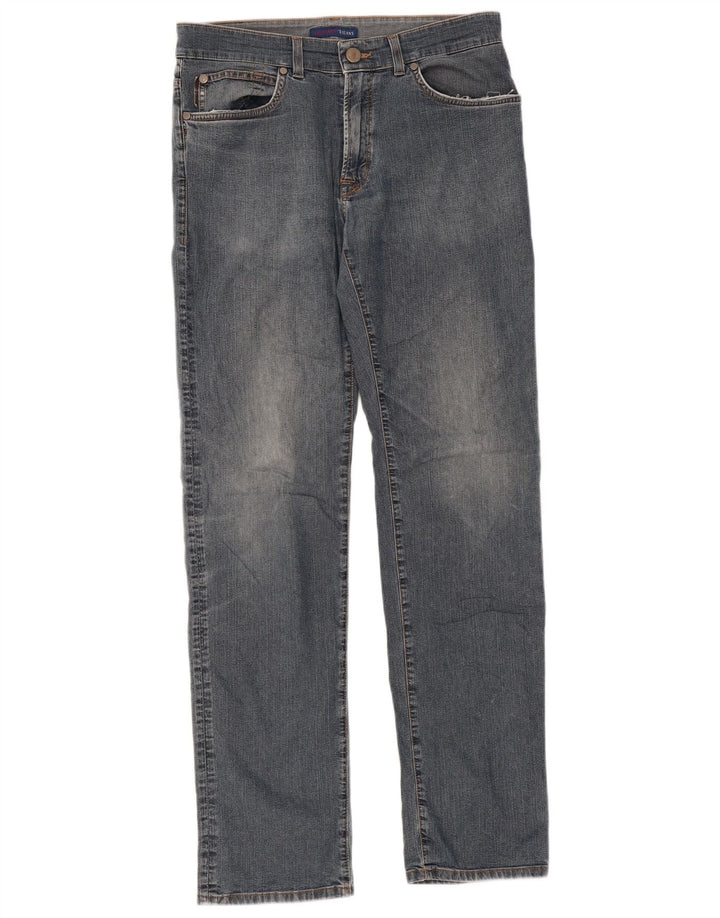 Trussardi Damen Straight Jeans W32 L32 Blau