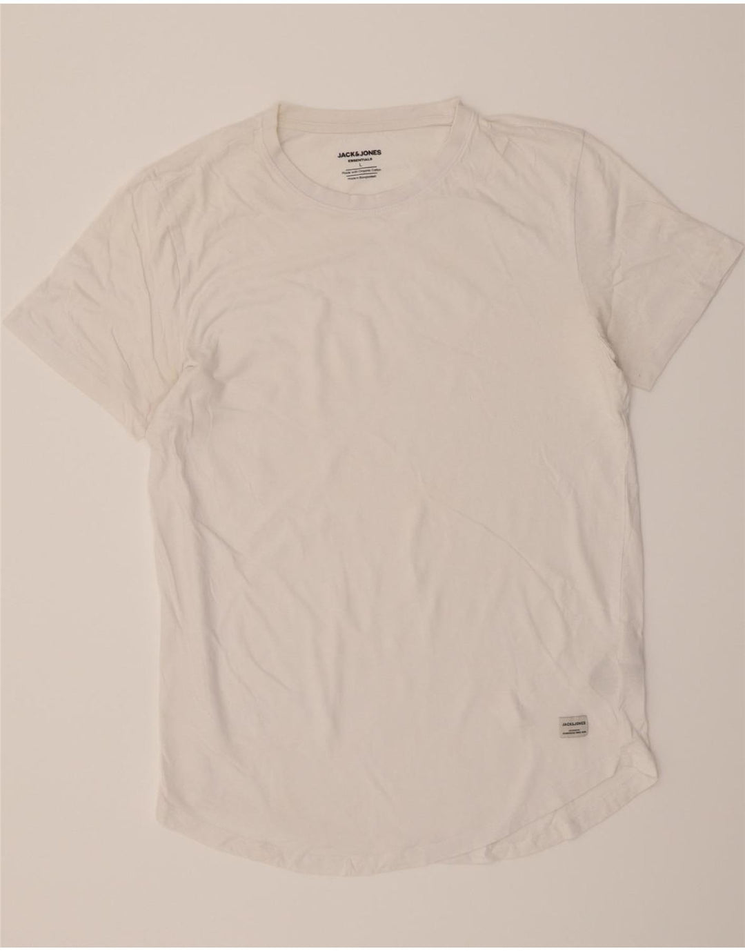 JACK & JONES Mens T-Shirt Top Large White Cotton Vintage Jack & Jones and Second-Hand Jack & Jones from Messina Hembry 