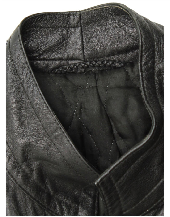 Vintage Womens Leather Jacket UK 14 Medium Black