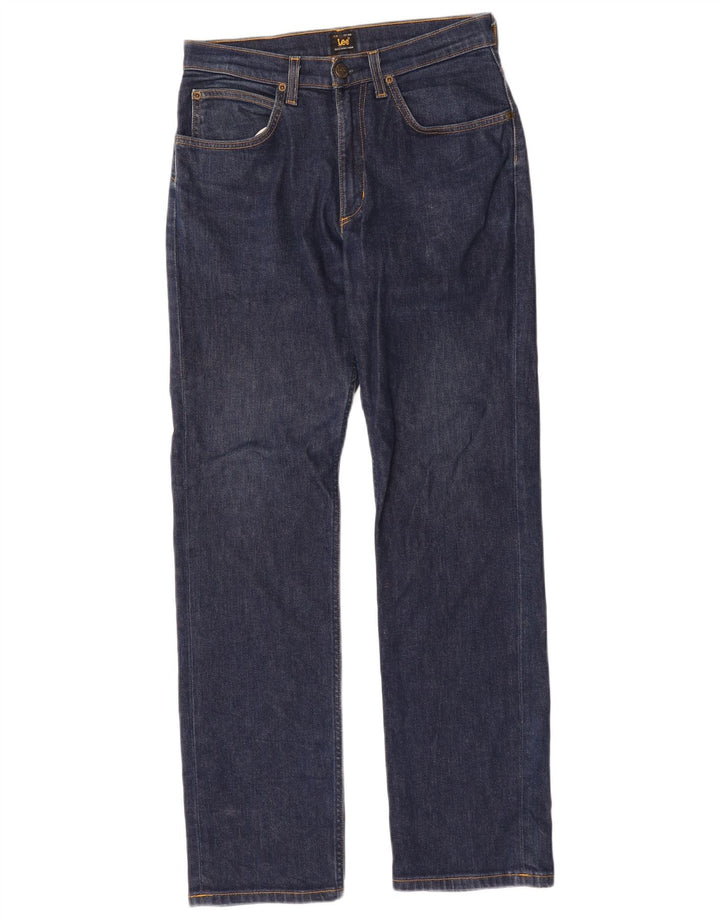 Lee Mens Brooklyn Straight Jeans W30 L32 Blue Cotton