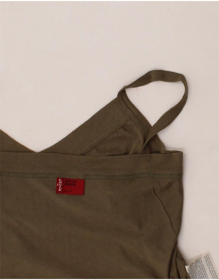 LEVI'S Womens Cami Top UK 12 Medium Khaki Cotton Vintage Levi's and Second-Hand Levi's from Messina Hembry 