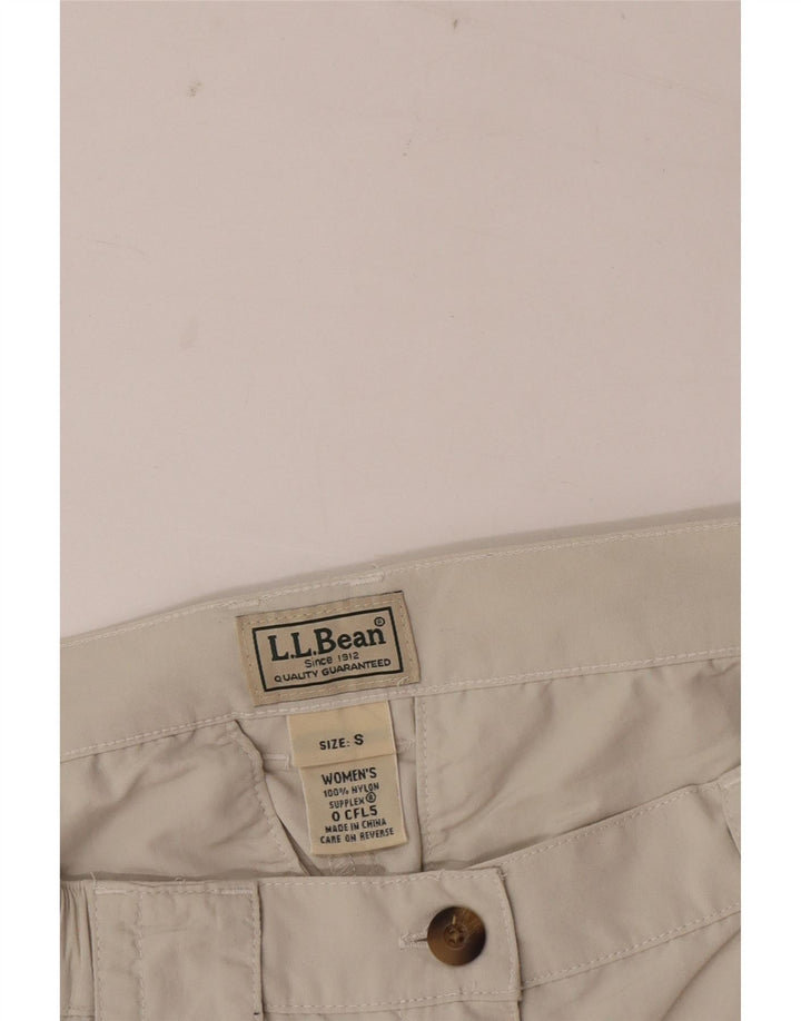 L.L.Bean Womens Cargo Shorts Small W26 Beige Nylon