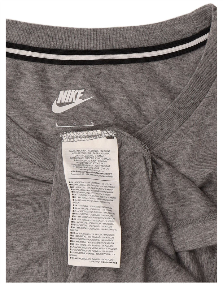 NIKE Mens T-Shirt Top Large Grey Modal