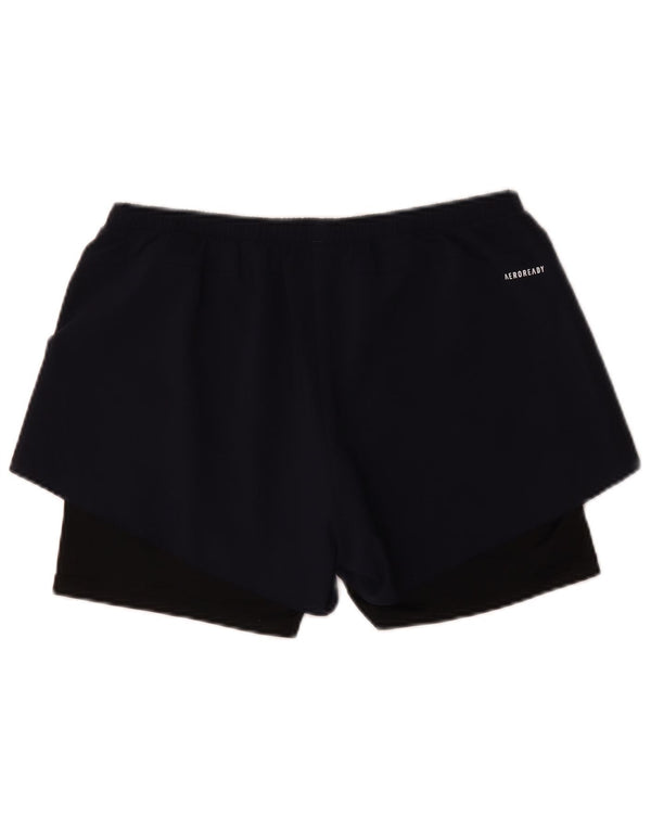 Pantaloncini sportivi Adidas Aeroready da donna UK 12/14 Medium Blu Navy Colourblock