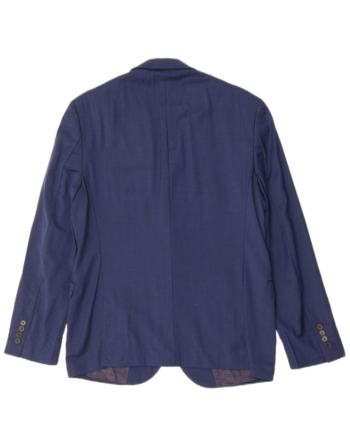 DKNY Mens Slim Fit 2 Button Blazer Jacket IT 52 XL Navy Blue Wool
