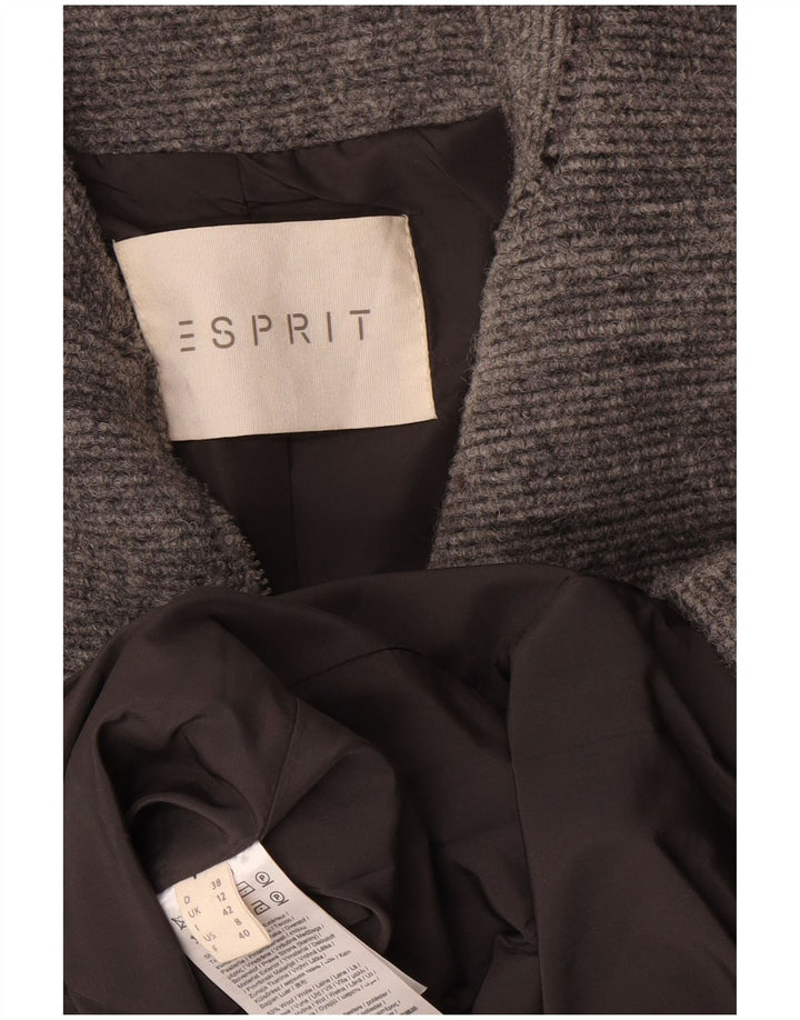 Esprit Womens Overcoat UK 12 Medium Grey Wool