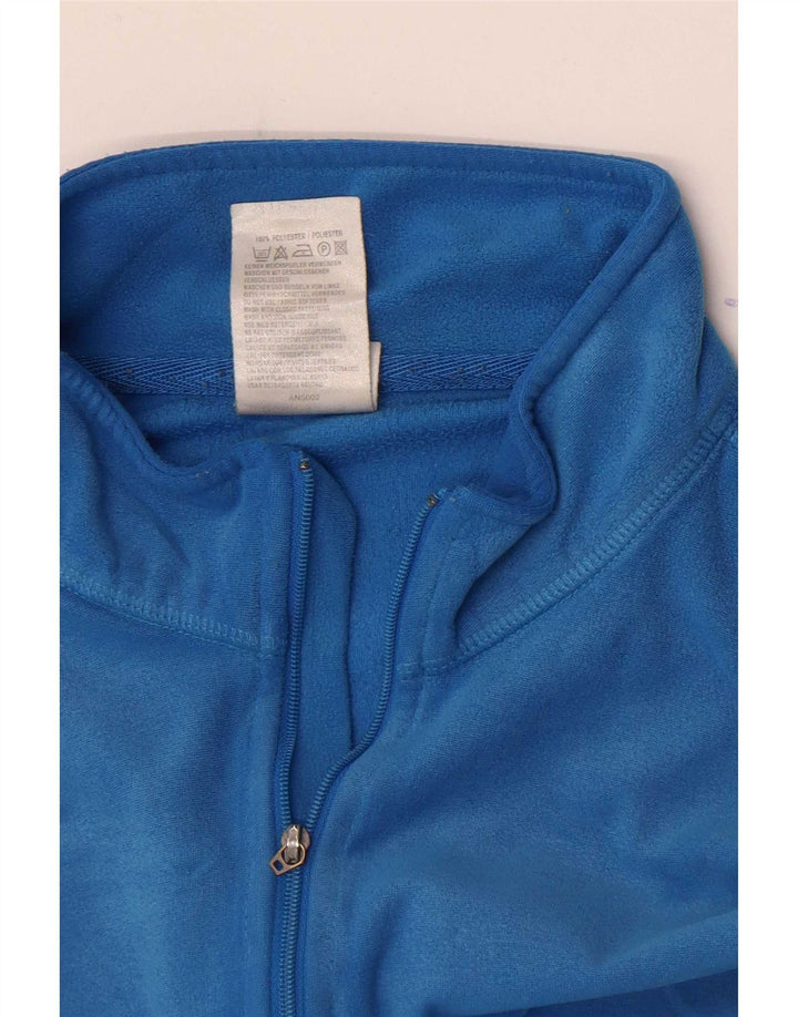 Adidas Womens Loose Fit Zip Neck Top Long Sleeve Medium Blue Polyester