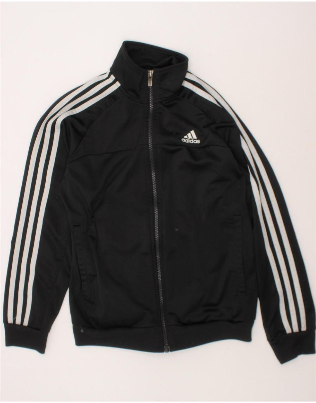 ADIDAS Boys Tracksuit Top Jacket 11-12 Years Black Polyester Vintage Adidas and Second-Hand Adidas from Messina Hembry 