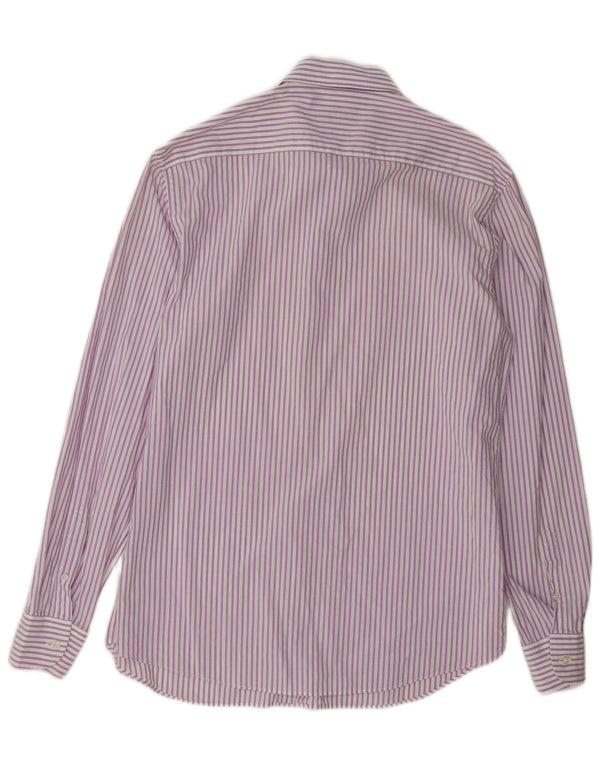 Massimo Dutti Mens Casual Fit Shirt Large Purple Pinstripe
