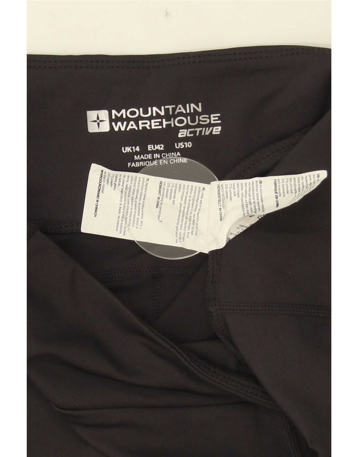 Mountain Warehouse Womens Capri Leggings UK 14 Medium Black Colourblock