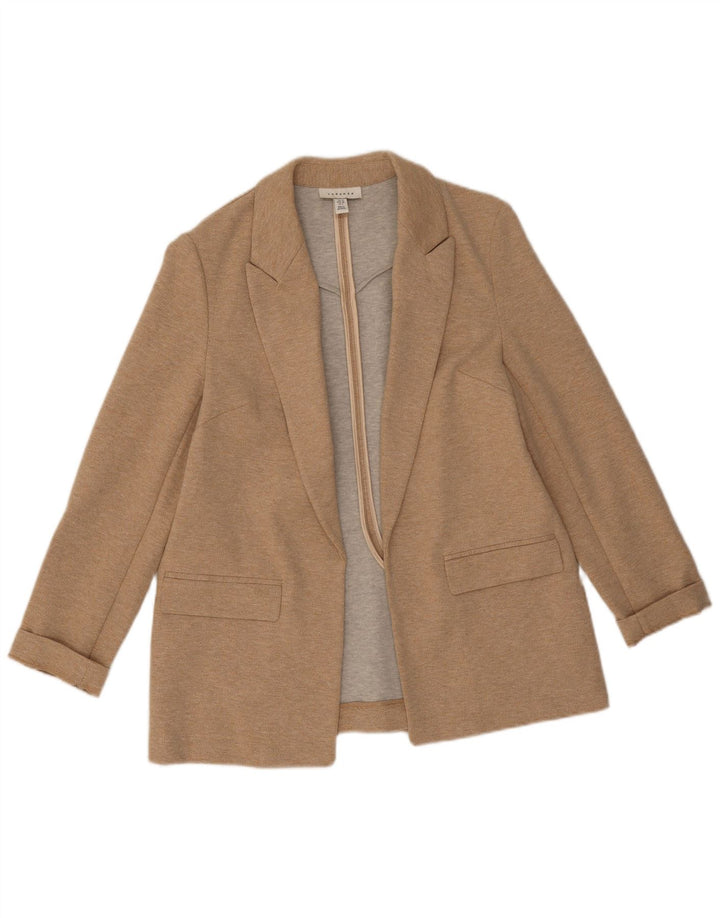 Topshop Veste Blazer Ouverte Femme UK 10 Petit Beige Polyester