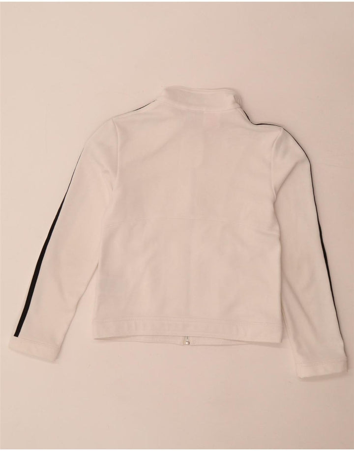 Adidas Girls Graphic Tracksuit Top Jacket 11-12 Years White Polyester