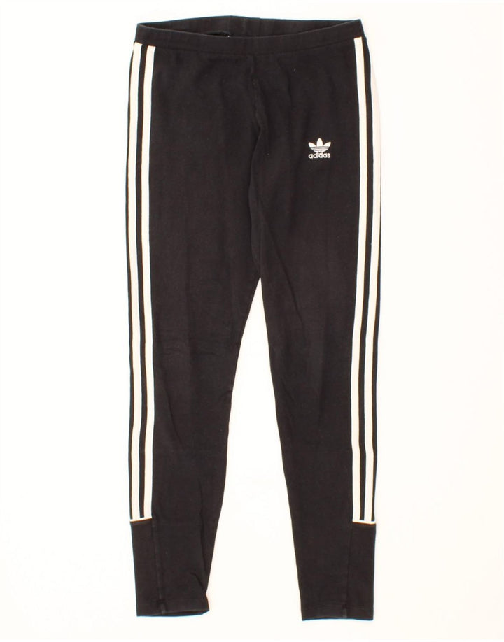 ADIDAS Womens Leggings UK 8 Small Black Cotton Vintage Adidas and Second-Hand Adidas from Messina Hembry 