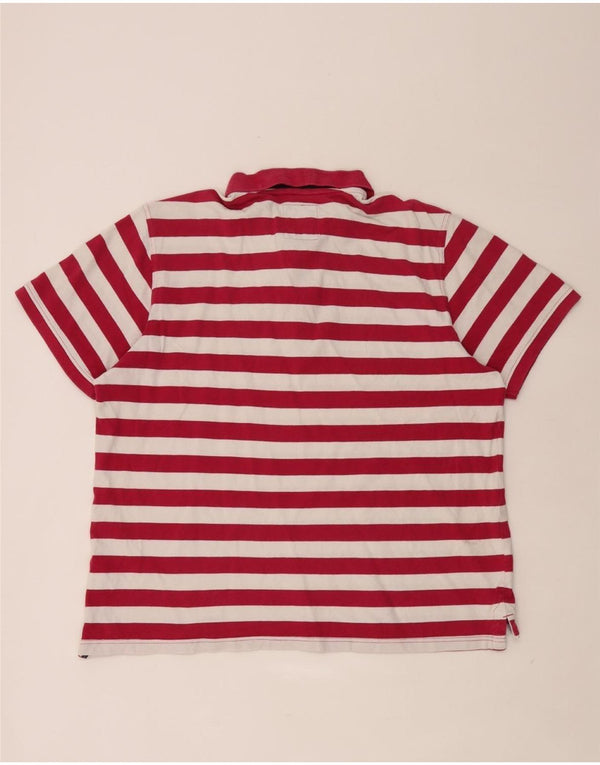 Crew Clothing Polo da uomo 2XL in cotone a righe bordeaux