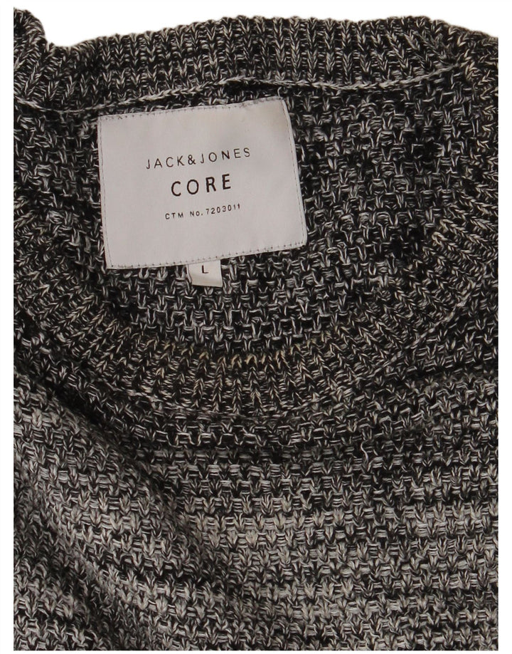 Jack & Jones Mens Crew Neck Jumper Sweater Large Grey