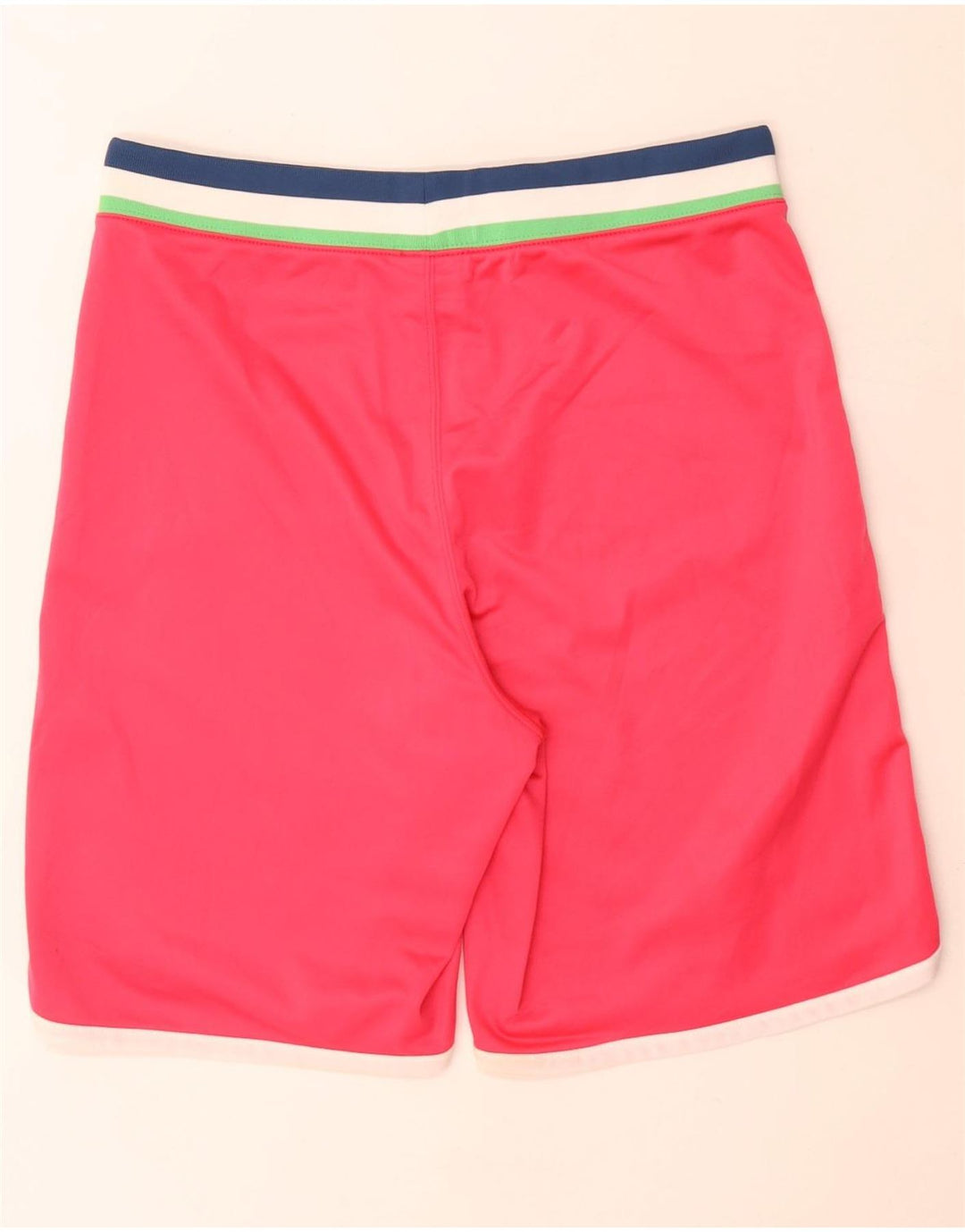 Converse Womens Sport Shorts UK 14 Large Pink Striped Polyester
