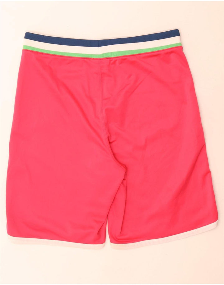 Converse Womens Sport Shorts UK 14 Large Pink Striped Polyester