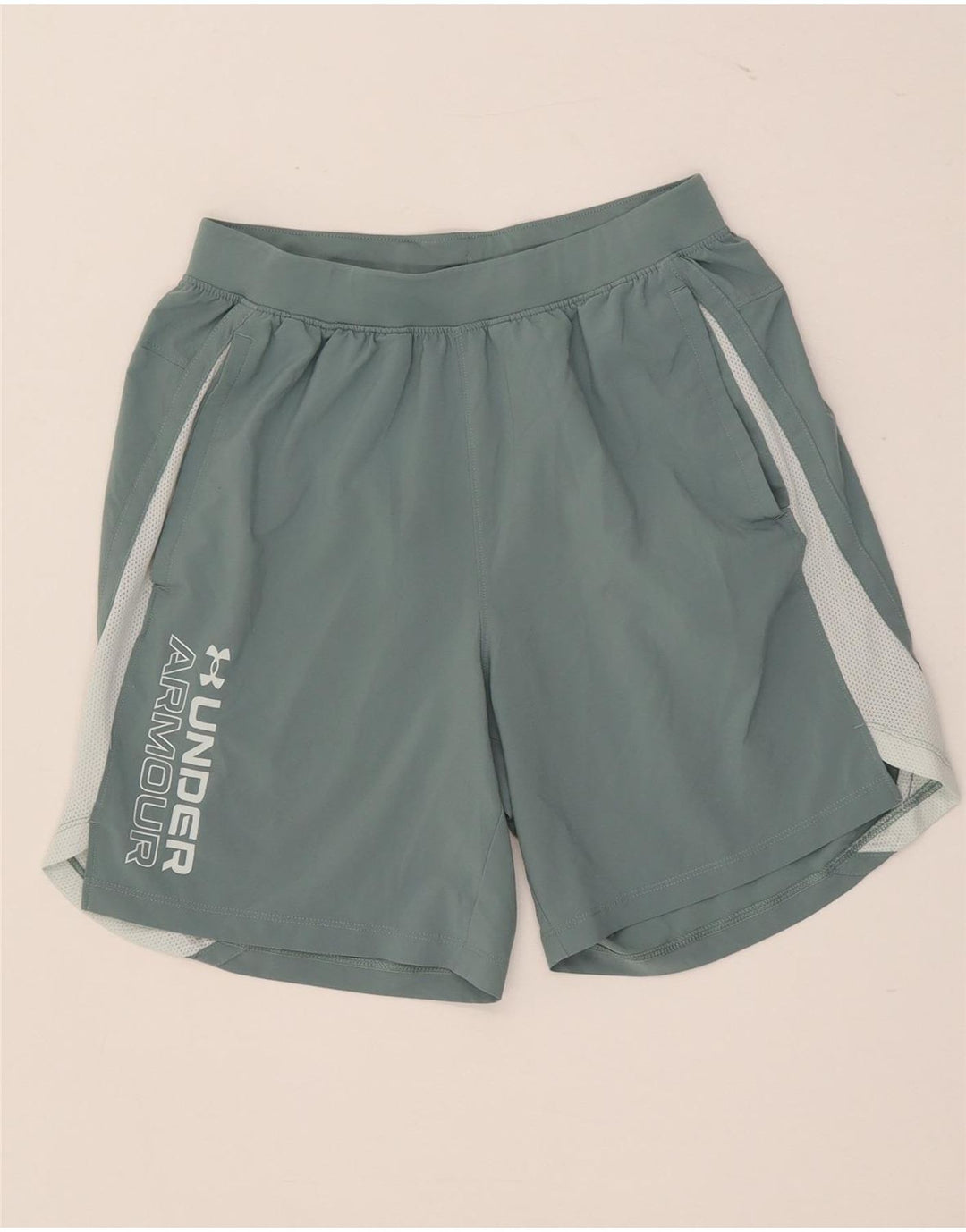 Under Armour Mens Graphic Sport Shorts Medium Green Colourblock