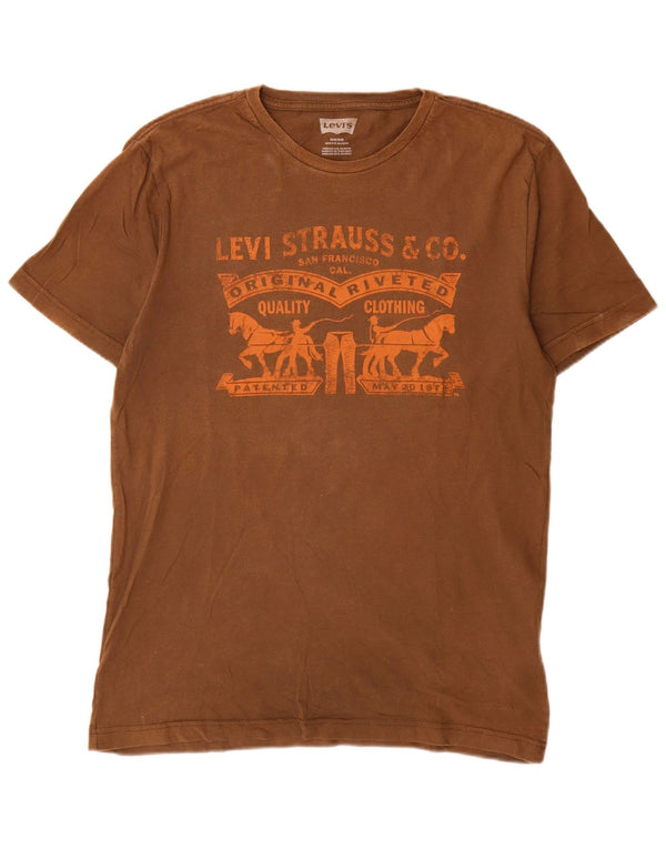 Levi's Tee-Shirt Graphique Homme Marron Moyen Coton