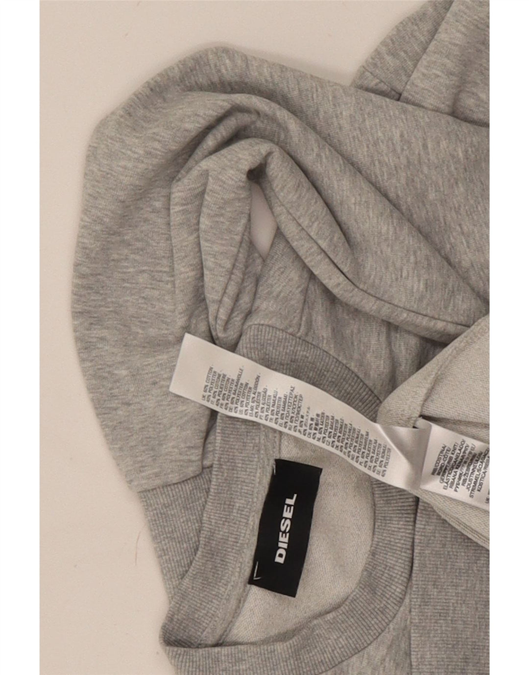 Diesel Mens Graphic Sweatshirt Jumper Large Grey Flecked Cotton