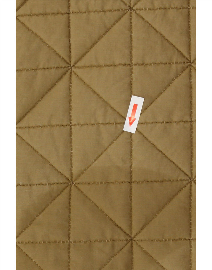 Superdry Quiltet jakke til kvinder UK 10 Small Khaki Cotton