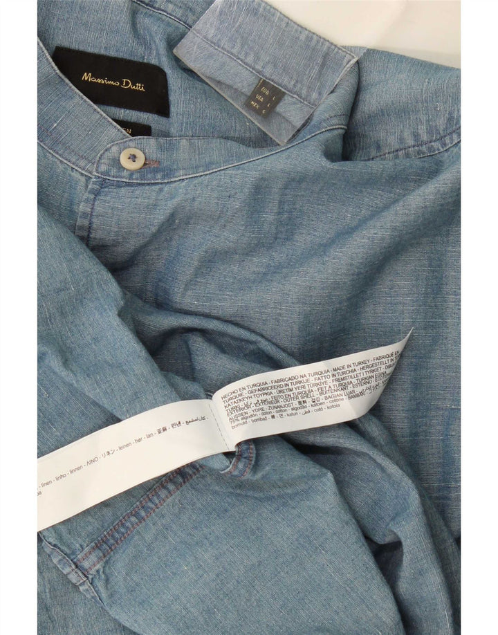 Camicia Uomo Massimo Dutti Large Blu Cotone