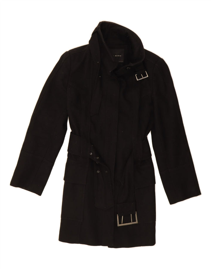 ZARA Womens Overcoat UK 16 Large Black Wool Vintage Zara and Second-Hand Zara from Messina Hembry 