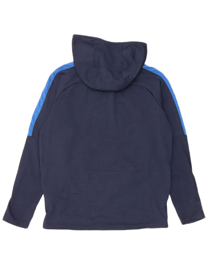 Nike Mens Hoodie Jumper Medium Navy Blue Colourblock Polyester
