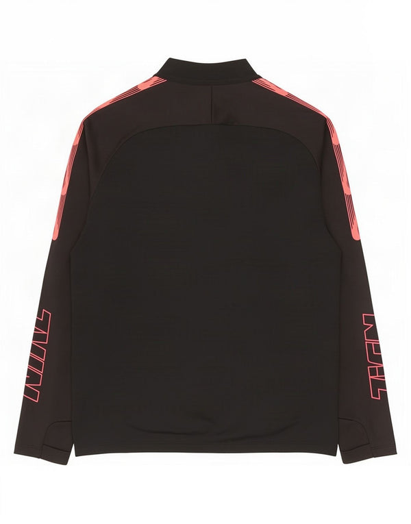 Top della tuta da ginnastica Nike Dri Fit con collo e zip da uomo, color block medio nero