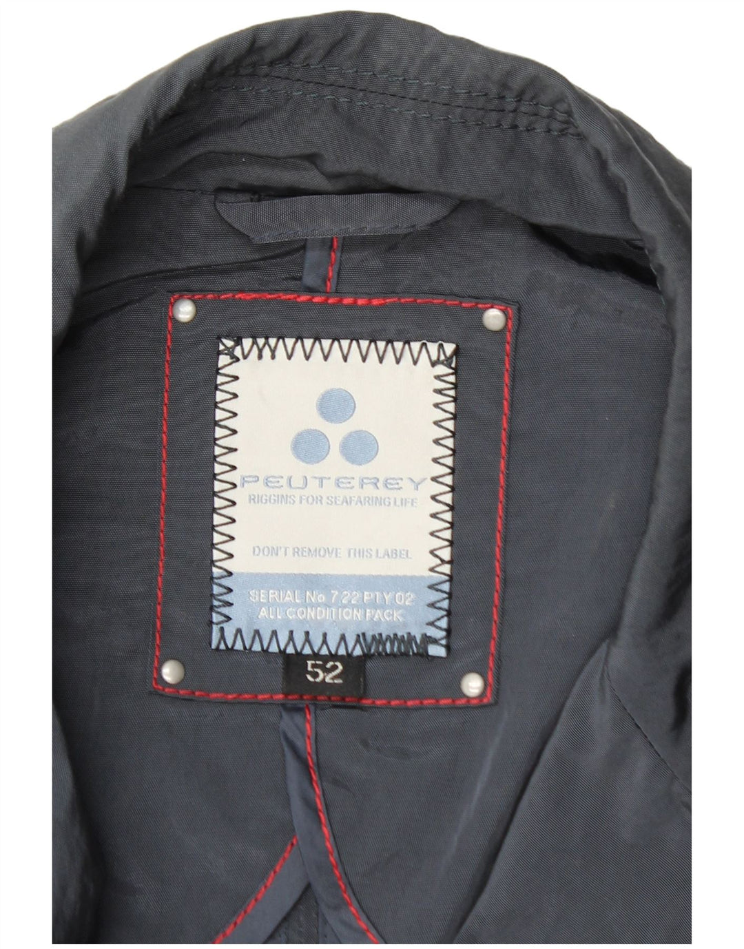PEUTEREY Mens Utility Jacket IT 52 XL Navy Blue Polyamide