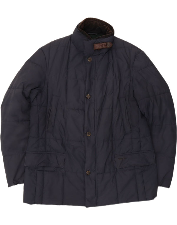 Barbour Mens Padded Jacket UK 42 XL Navy Blue Polyester