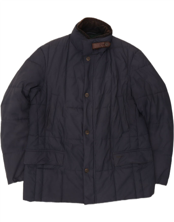 Barbour Mens Padded Jacket UK 42 XL Navy Blue Polyester