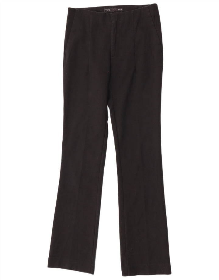 Zara Womens Bootcut Chino Trousers Medium W28 L32 Black Cotton