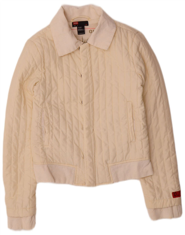 Giacca imbottita da donna Diesel UK 12 poliestere bianco sporco medio